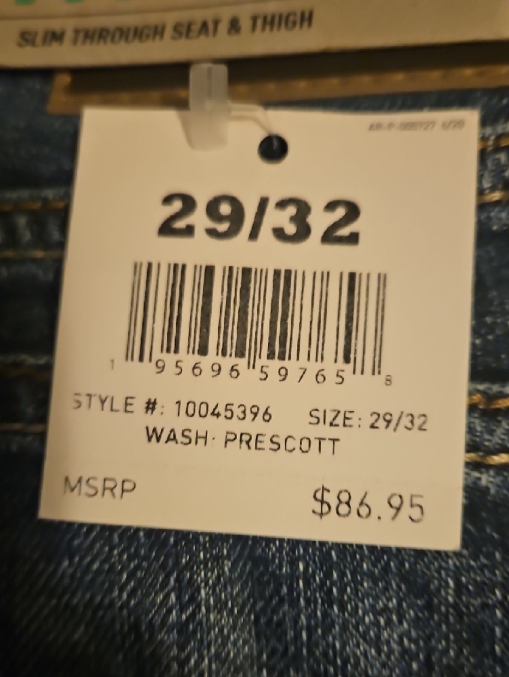 Ariat M1 Vintage Straight Leg Jeans in Dark Blue with Contrast Stitch - Picture 3 of 5